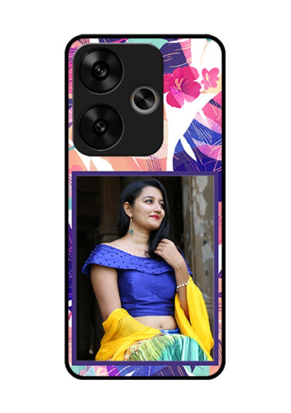 Poco F6 5G Custom Glass Phone CaseAbstract Floral Design