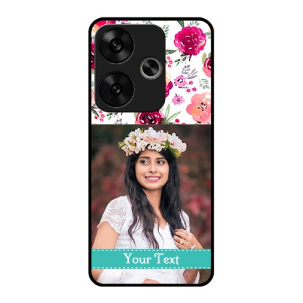 Poco F6 5G Custom Glass Phone CaseWater Colors Floral Design