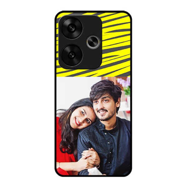 Poco F6 5G Custom Glass Phone CaseYellow Abstract Design