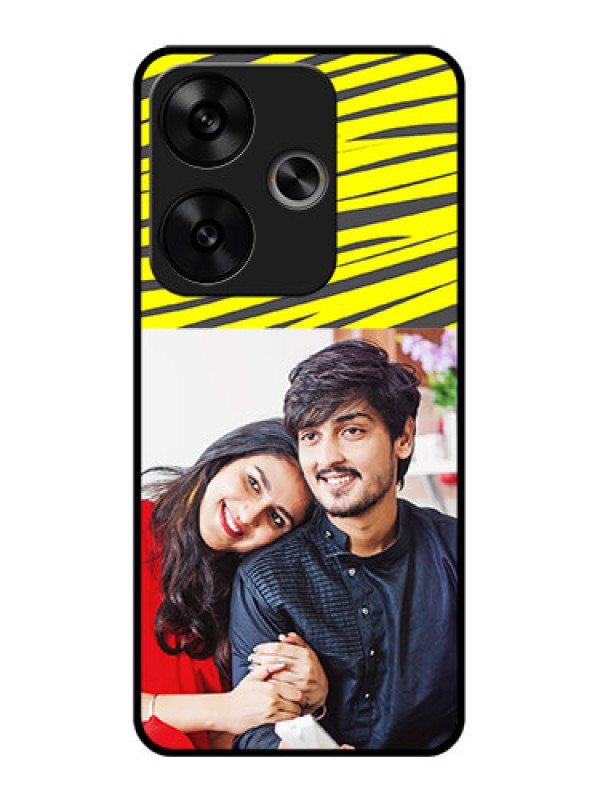 Custom Poco F6 5G Custom Glass Phone CaseYellow Abstract Design