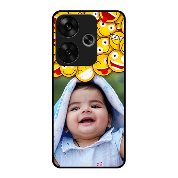 Poco F6 5G Custom Glass Phone CaseWith Smiley Emoji Design