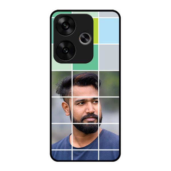 Poco F6 5G Custom Glass Phone CaseWith White Box Pattern