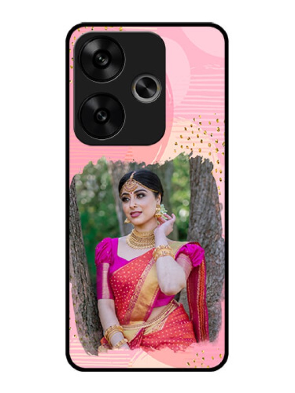 Custom Poco F6 5G Custom Glass Phone CaseGold Glitter Splash Design