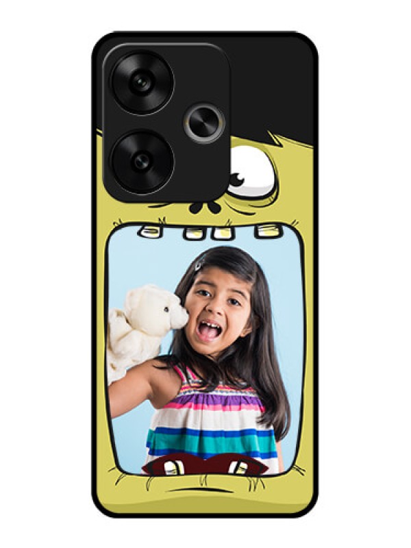 Custom Poco F6 5G Custom Glass Phone CaseCartoon Monster Back Case Design