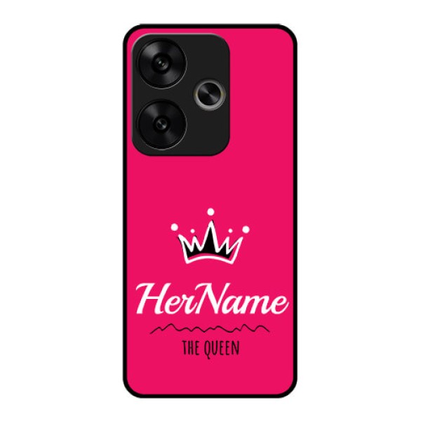 Poco F6 5G Custom Glass Phone CaseQueen With Name Design Poco F6 5G Custom Glass Phone CaseQueen With Name Design