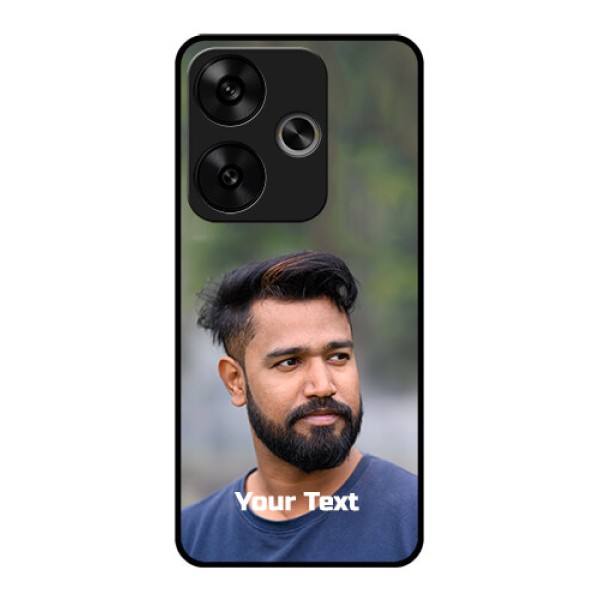 Poco F6 5G Custom Glass Phone CasePhoto With Text Design