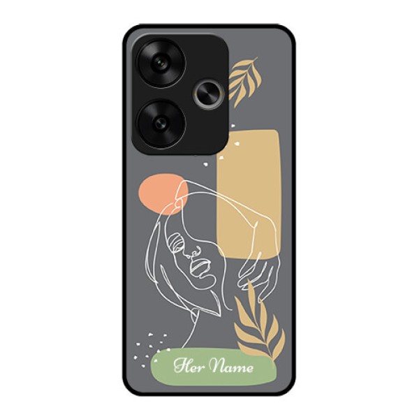 Poco F6 5G Custom Glass Phone CaseGazing Woman Line Art Design Poco F6 5G Custom Glass Phone CaseGazing Woman Line Art Design