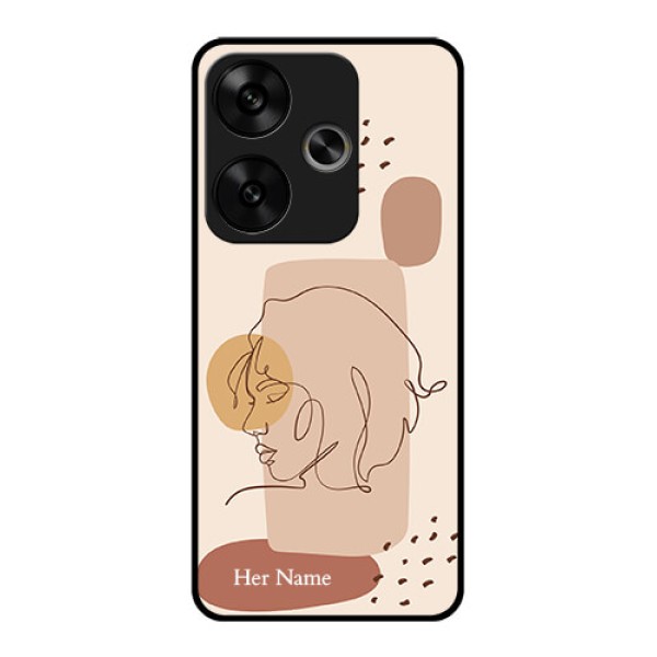 Poco F6 5G Custom Glass Phone CaseCalm Woman Line Art Design Poco F6 5G Custom Glass Phone CaseCalm Woman Line Art Design
