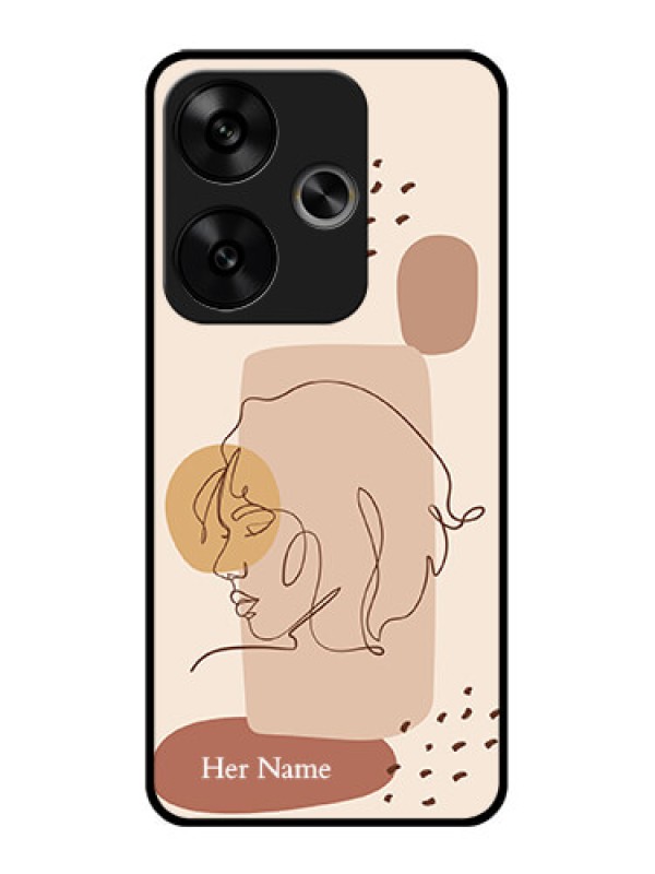 Custom Poco F6 5G Custom Glass Phone CaseCalm Woman Line Art Design