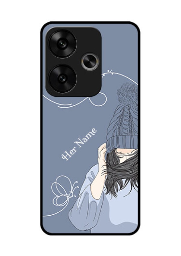 Poco F6 5G Custom Glass Phone CaseGirl In Winter Outfit Design