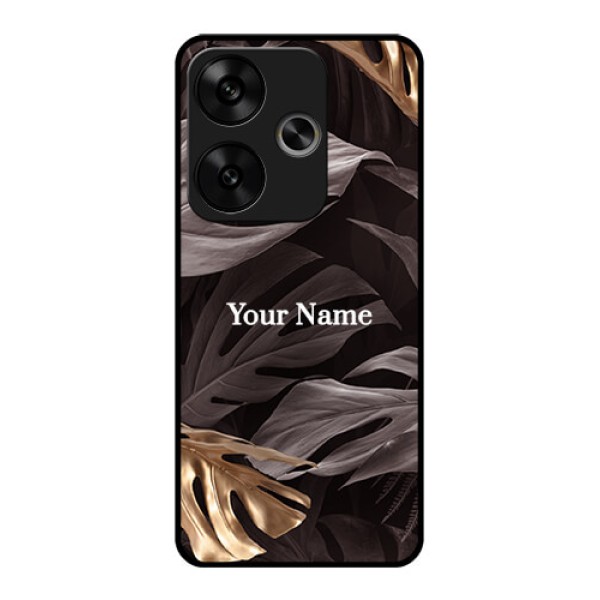 Poco F6 5G Custom Glass Phone CaseWild Leaves Digital Paint Design Poco F6 5G Custom Glass Phone CaseWild Leaves Digital Paint Design