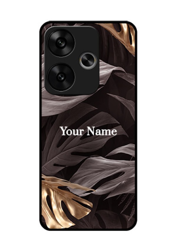Poco F6 5G Custom Glass Phone CaseWild Leaves Digital Paint Design