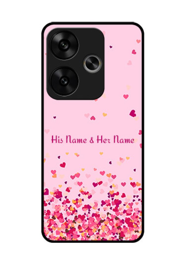 Poco F6 5G Custom Glass Phone CaseFloating Hearts Design