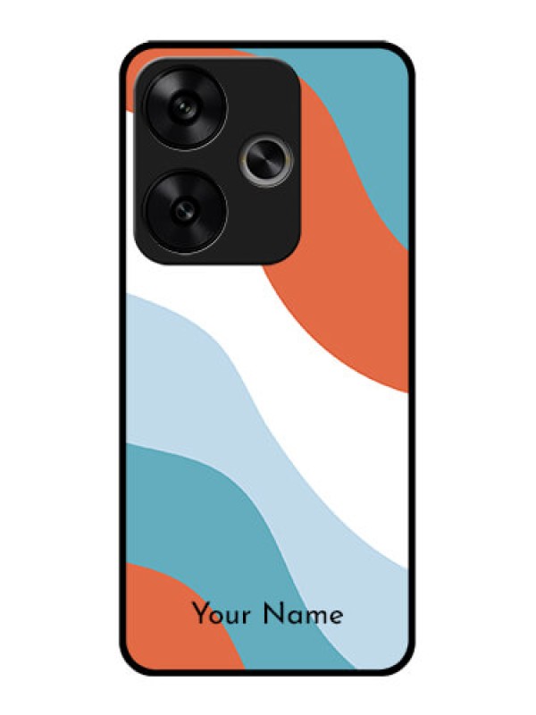 Custom Poco F6 5G Custom Glass Phone CaseColoured Waves Design