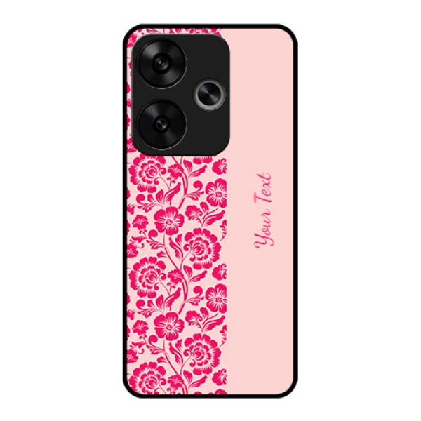 Poco F6 5G Custom Glass Phone CaseAttractive Floral Pattern Design