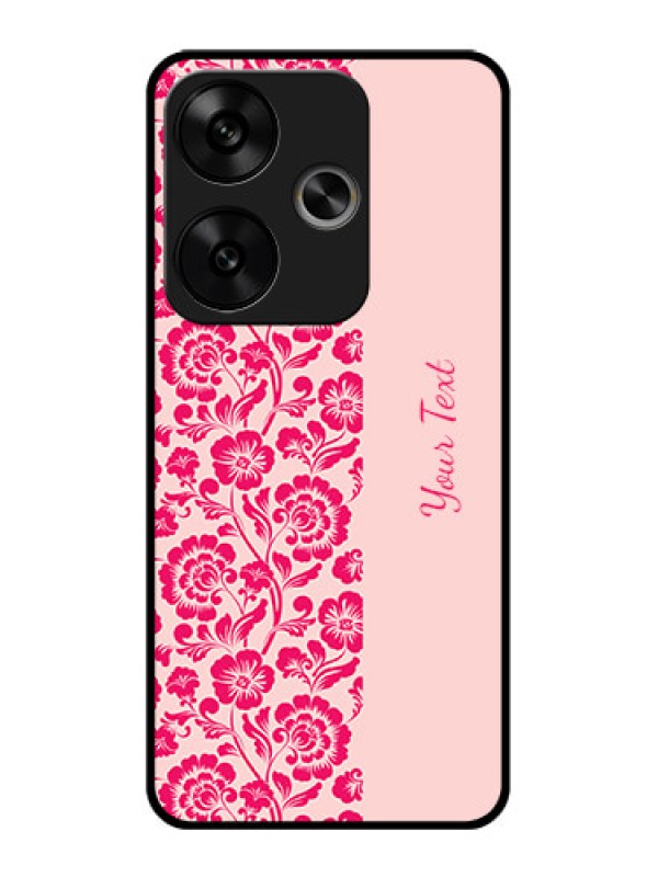 Custom Poco F6 5G Custom Glass Phone CaseAttractive Floral Pattern Design