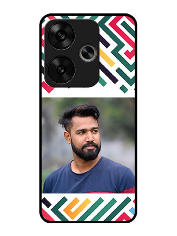 Custom Poco F6 5G Custom Glass Phone CaseColorful Maze Pattern Design