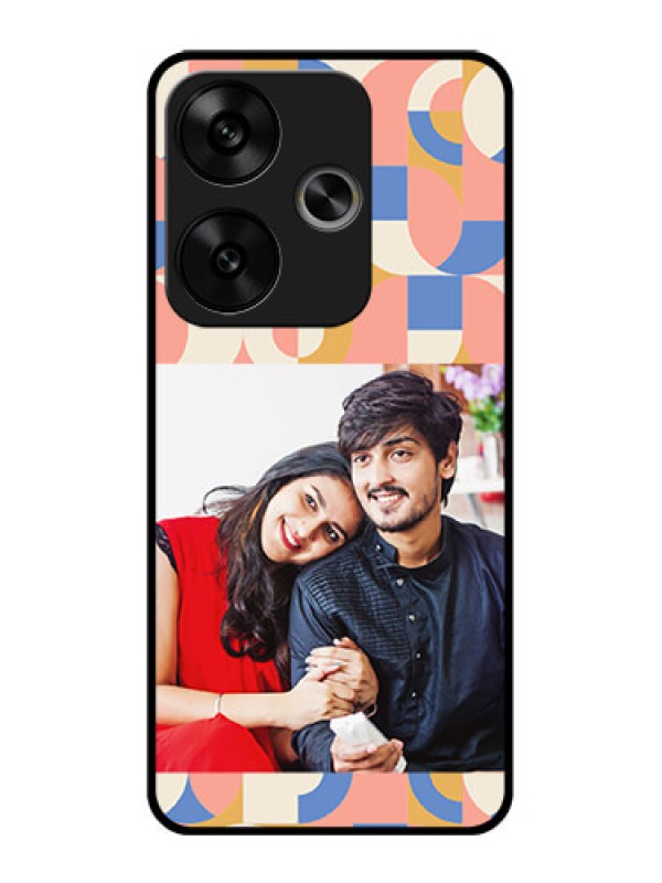 Custom Poco F6 5G Custom Glass Phone CaseSemi - Circle Maze Pattern Design