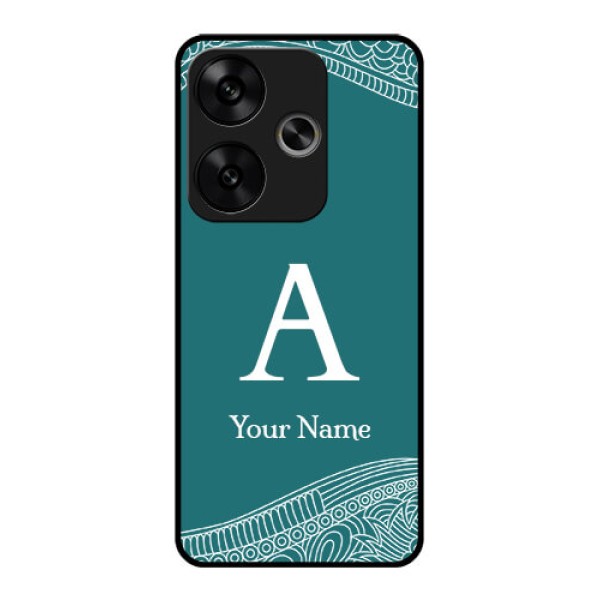 Poco F6 5G Custom Glass Phone CaseLine Art Pattern With Custom Name Design