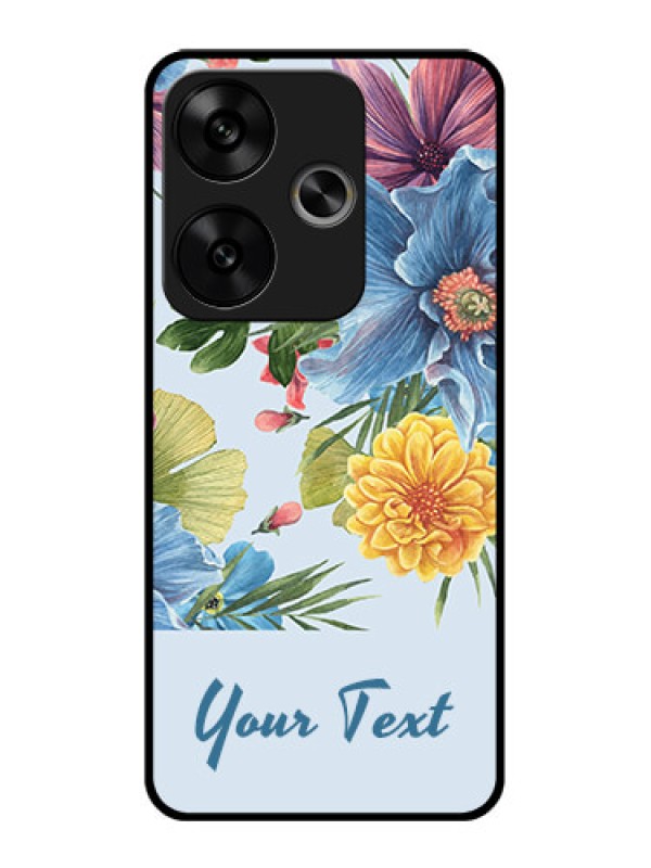 Custom Poco F6 5G Custom Glass Phone CaseStunning Watercolored Flowers Painting Design