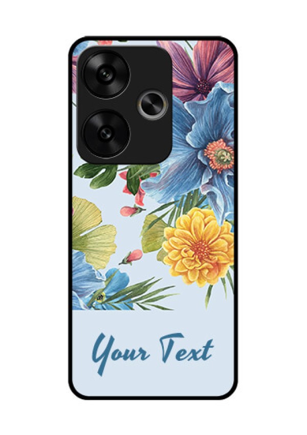 Poco F6 5G Custom Glass Phone CaseStunning Watercolored Flowers Painting Design