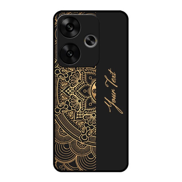 Poco F6 5G Custom Glass Phone CaseMandala Art With Custom Text Design Poco F6 5G Custom Glass Phone CaseMandala Art With Custom Text Design