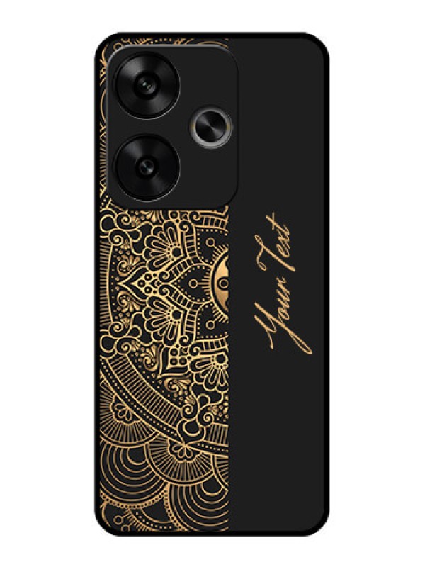 Custom Poco F6 5G Custom Glass Phone CaseMandala Art With Custom Text Design