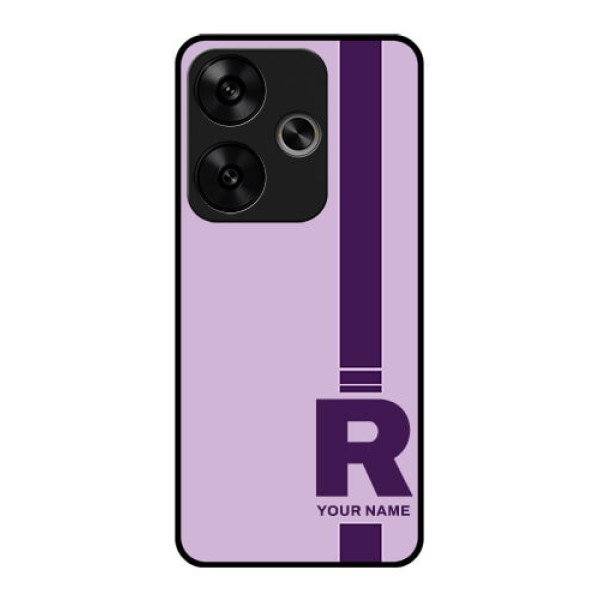 Poco F6 5G Custom Glass Phone CaseSimple Dual Tone Stripe With Name Design