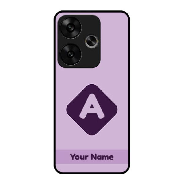 Poco F6 5G Custom Glass Phone CaseCustom Letter In Curved Badge Design