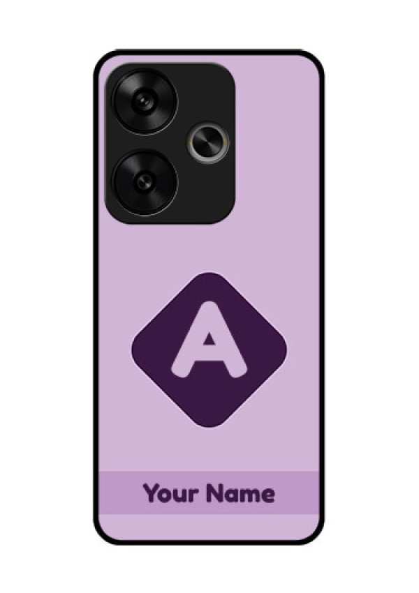 Poco F6 5G Custom Glass Phone CaseCustom Letter In Curved Badge Design