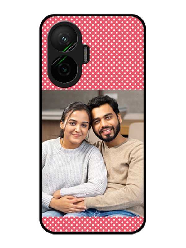 Custom Poco F7 5G Custom Glass Phone Case - White Dotted Design