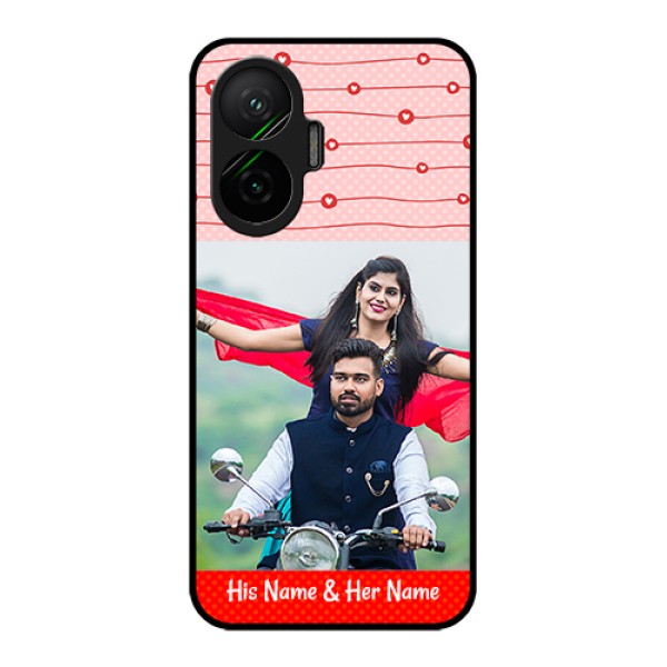 Poco F7 5G Custom Glass Phone Case - Red Pattern Case Design