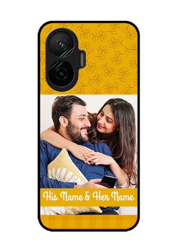 Poco F7 5G Custom Glass Phone Case - Yellow Floral Design