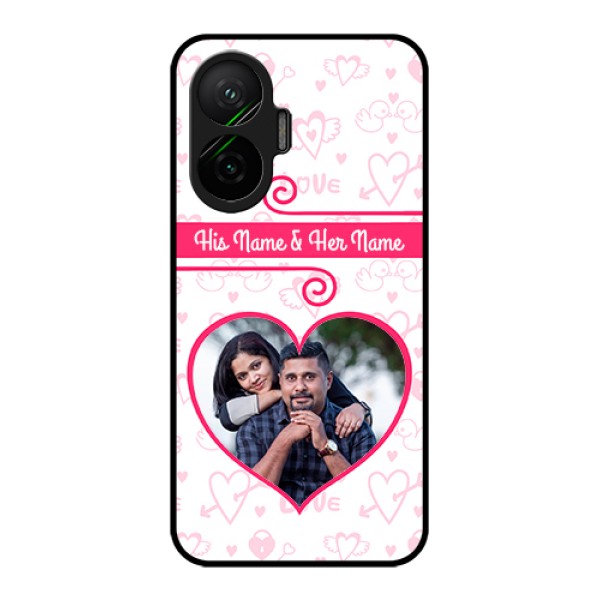Poco F7 5G Custom Glass Phone Case - Heart Shape Love Design
