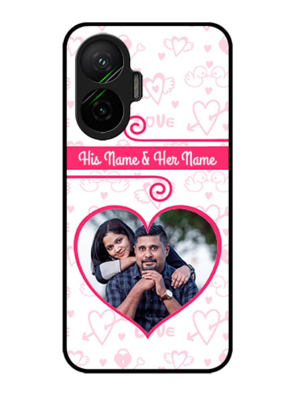 Custom Poco F7 5G Custom Glass Phone Case - Heart Shape Love Design