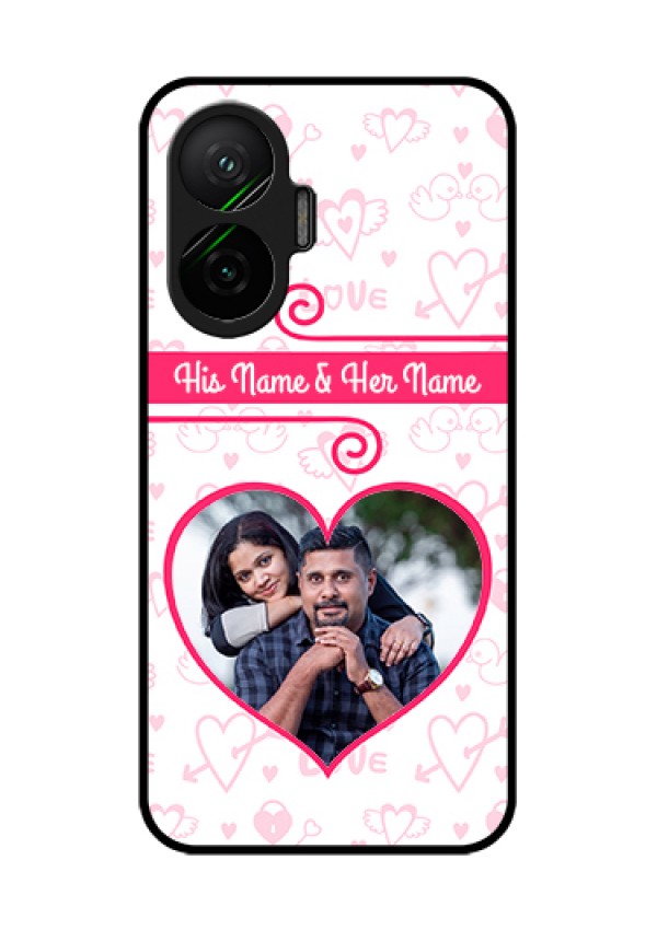 Poco F7 5G Custom Glass Phone Case - Heart Shape Love Design