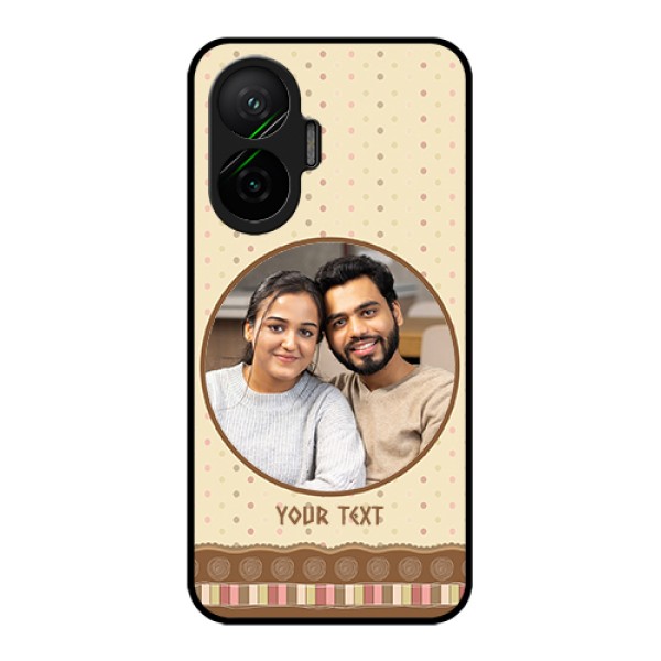 Poco F7 5G Custom Glass Phone Case - Brown Dotted Mobile Case Design