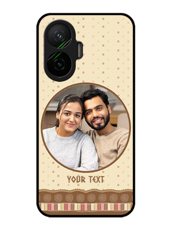 Custom Poco F7 5G Custom Glass Phone Case - Brown Dotted Mobile Case Design