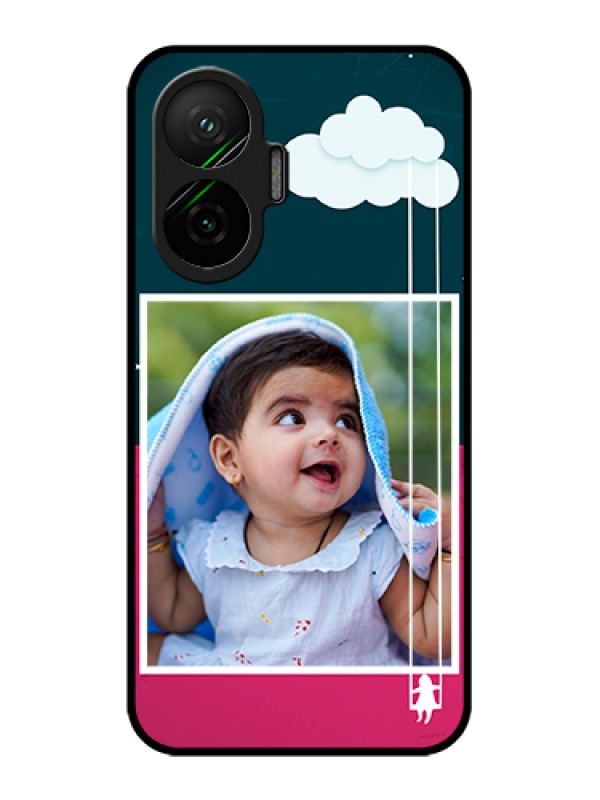 Custom Poco F7 5G Custom Glass Phone Case - Cute Girl With Cloud Design