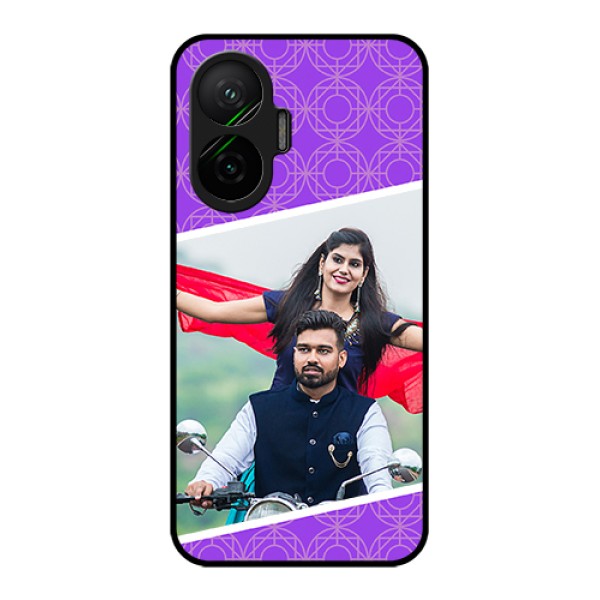 Poco F7 5G Custom Glass Phone Case - Violet Color Pattern Design