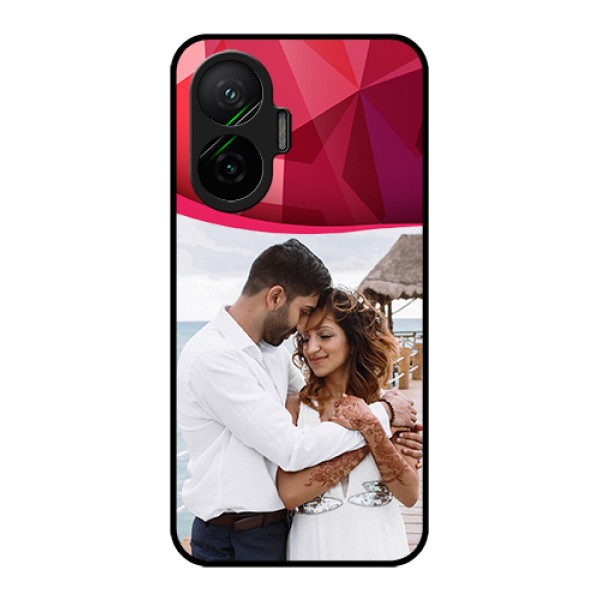 Poco F7 5G Custom Glass Phone Case - Red Abstract Design