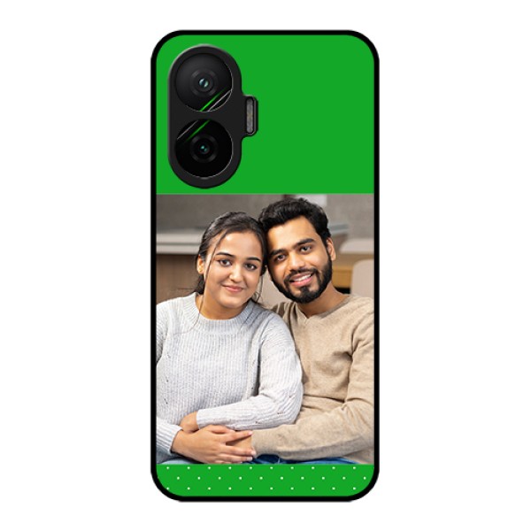 Poco F7 5G Custom Glass Phone Case - Green Pattern Design