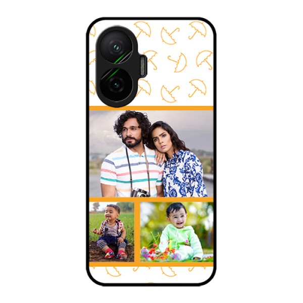 Poco F7 5G Custom Glass Phone Case - Yellow Pattern Design