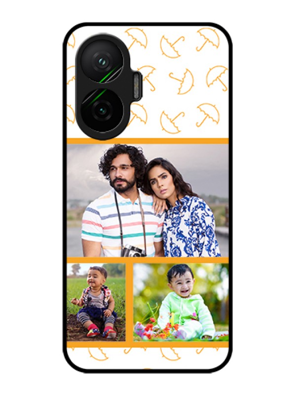 Custom Poco F7 5G Custom Glass Phone Case - Yellow Pattern Design