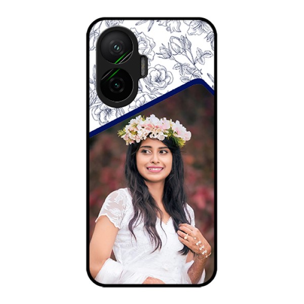 Poco F7 5G Custom Glass Phone Case - Classy Floral Design