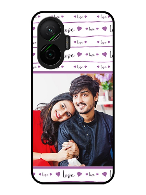 Custom Poco F7 5G Custom Glass Phone Case - Couples Heart Design