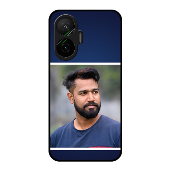 Poco F7 5G Custom Glass Phone Case - Simple Royal Blue Design Poco F7 5G Custom Glass Phone Case - Simple Royal Blue Design