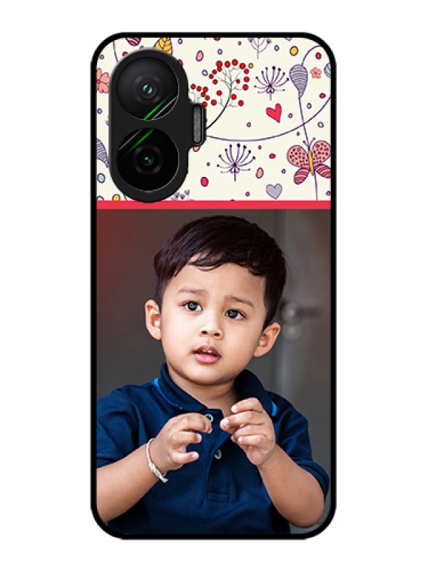 Custom Poco F7 5G Custom Glass Phone Case - Premium Floral Design