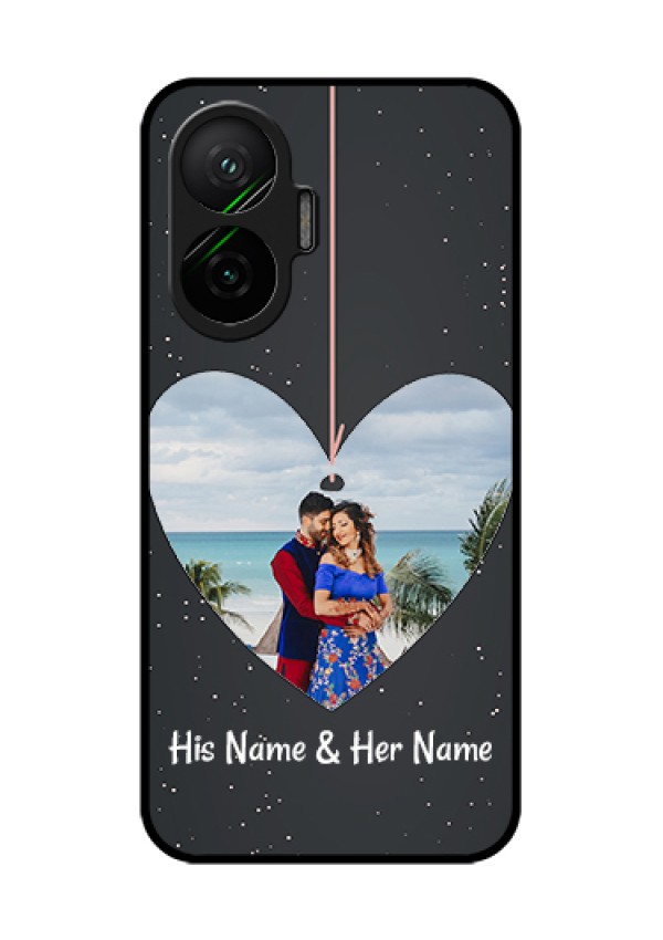 Poco F7 5G Custom Glass Phone Case - Hanging Heart Design