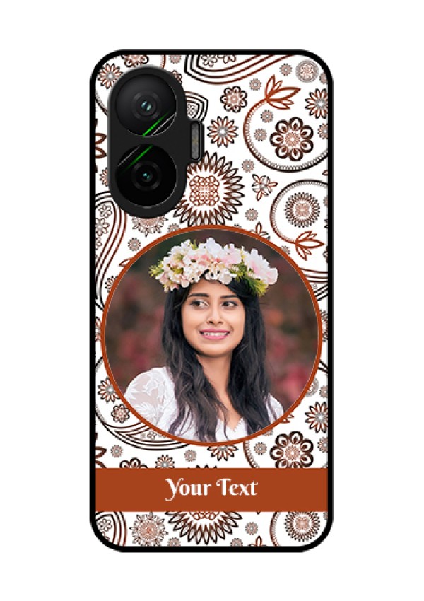 Poco F7 5G Custom Glass Phone Case - Abstract Flower Design